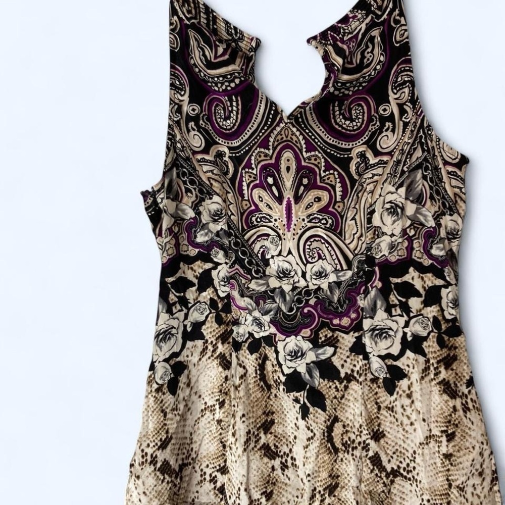 White House Black Black, purple and White Sleeveless halter top 0 - Picture 2 of 4